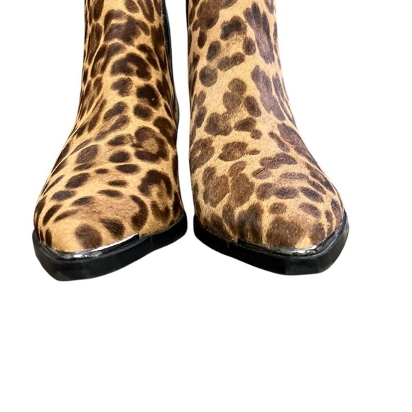 Marc Fisher Mlyalely Leopard Calf Hair Pointed Toe Chelsea Boot Pull On Size 6 M - Picture 5 of 12